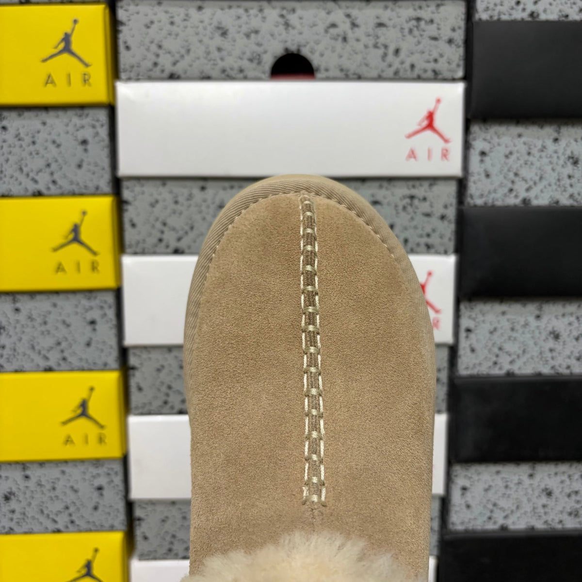 UGG Funkette Platform Clog – Women's Sherpa-Collar Suede Mule in Sand