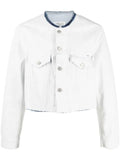 Maison Margiela cropped collarless denim jacket