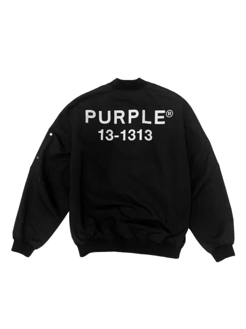 Purple Brand Poly logo-print bomber jacket
