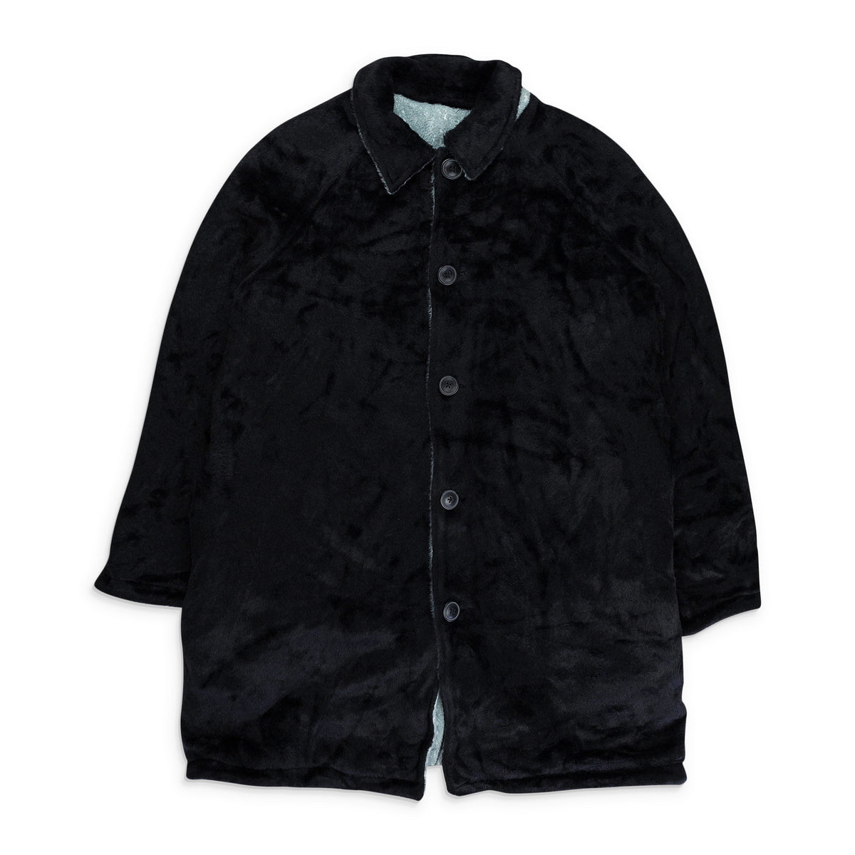 BLACK,WHITE TEXTURED REVERSABLE MAC COAT