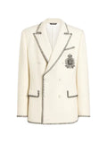 Dolce & Gabbana tweed double-breasted jacket with embroidery