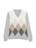 Vengera argyle-pattern V-neck sweater