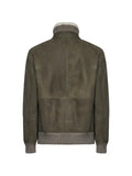 Brunello Cucinelli suede curly shearling bomber jacket