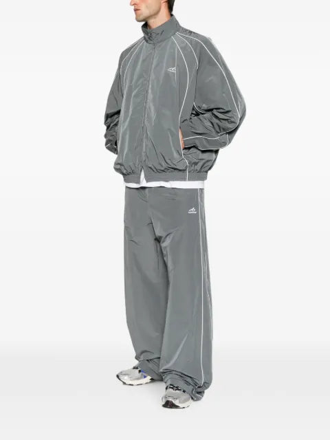 Balenciaga piped-trim logo-print jacket