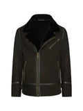 BIGARDINI Jordan shearling-collar leather coat