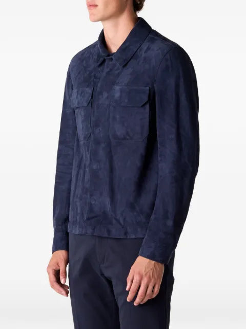 TOM FORD suede-effect flap-pocket shirt jacket