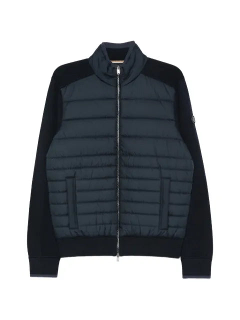 BOSS quilted zip-fastening cardigan