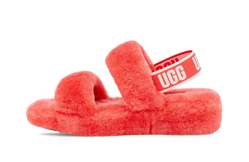 Fluffy Strap Sandals — Red | New Arrival | In Stock
