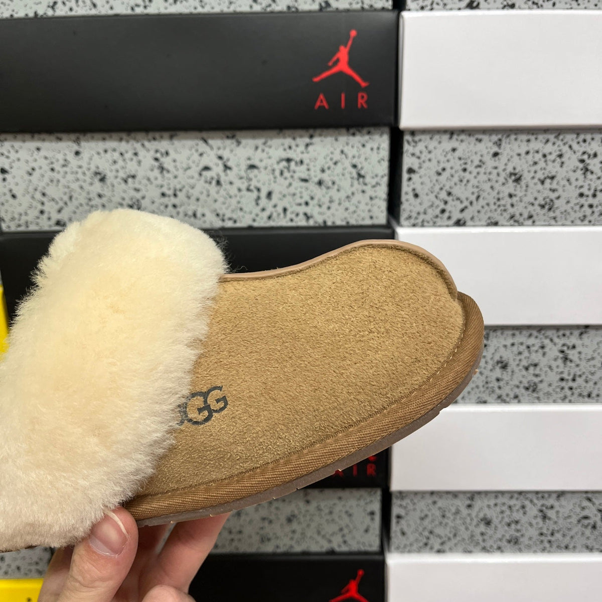 UGG Scuffette II Sherpa Slipper – Women's Fluffy Suede Mule in Chestnut