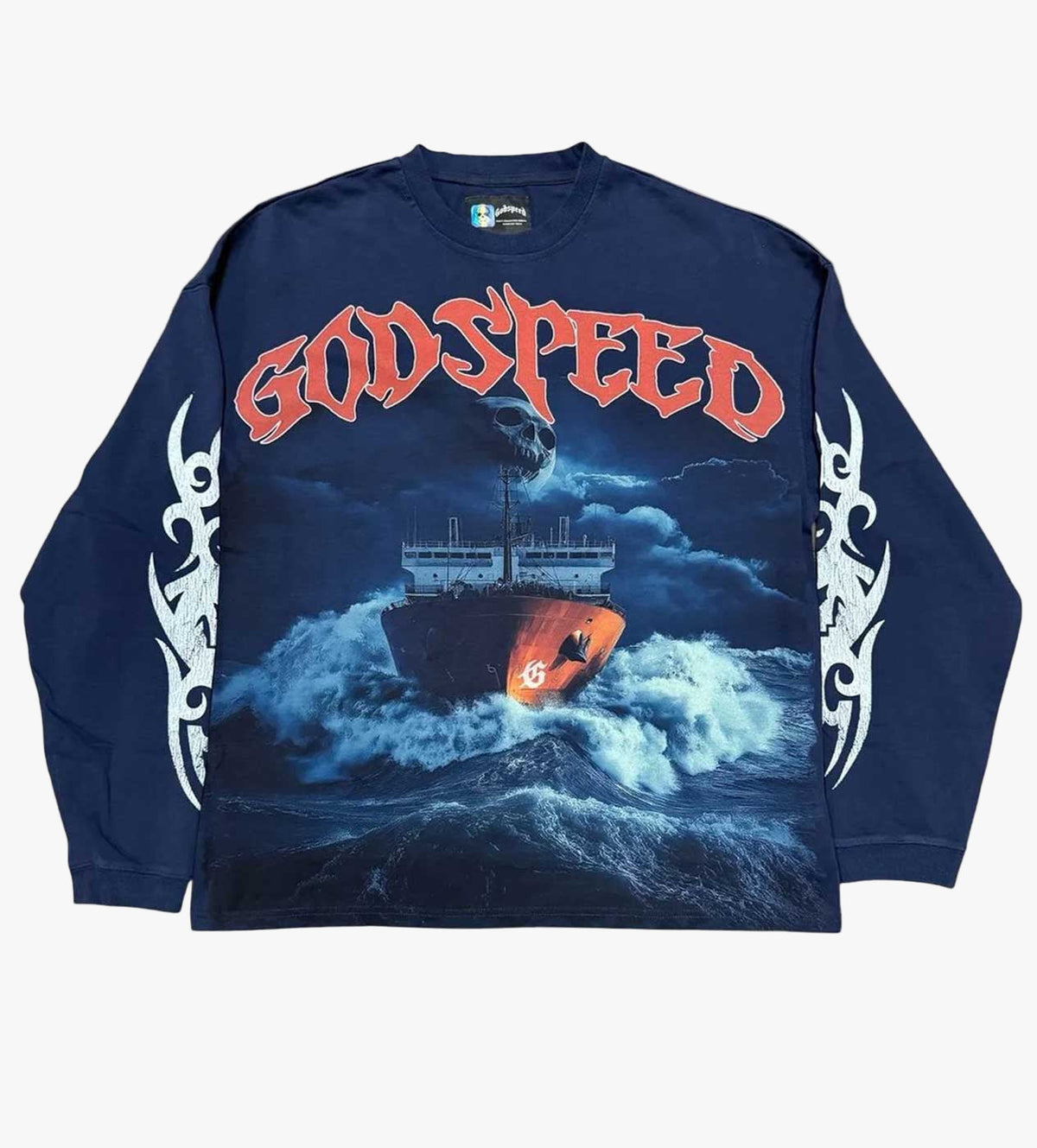 Godspeed Sea Sick Navy Long Sleeve