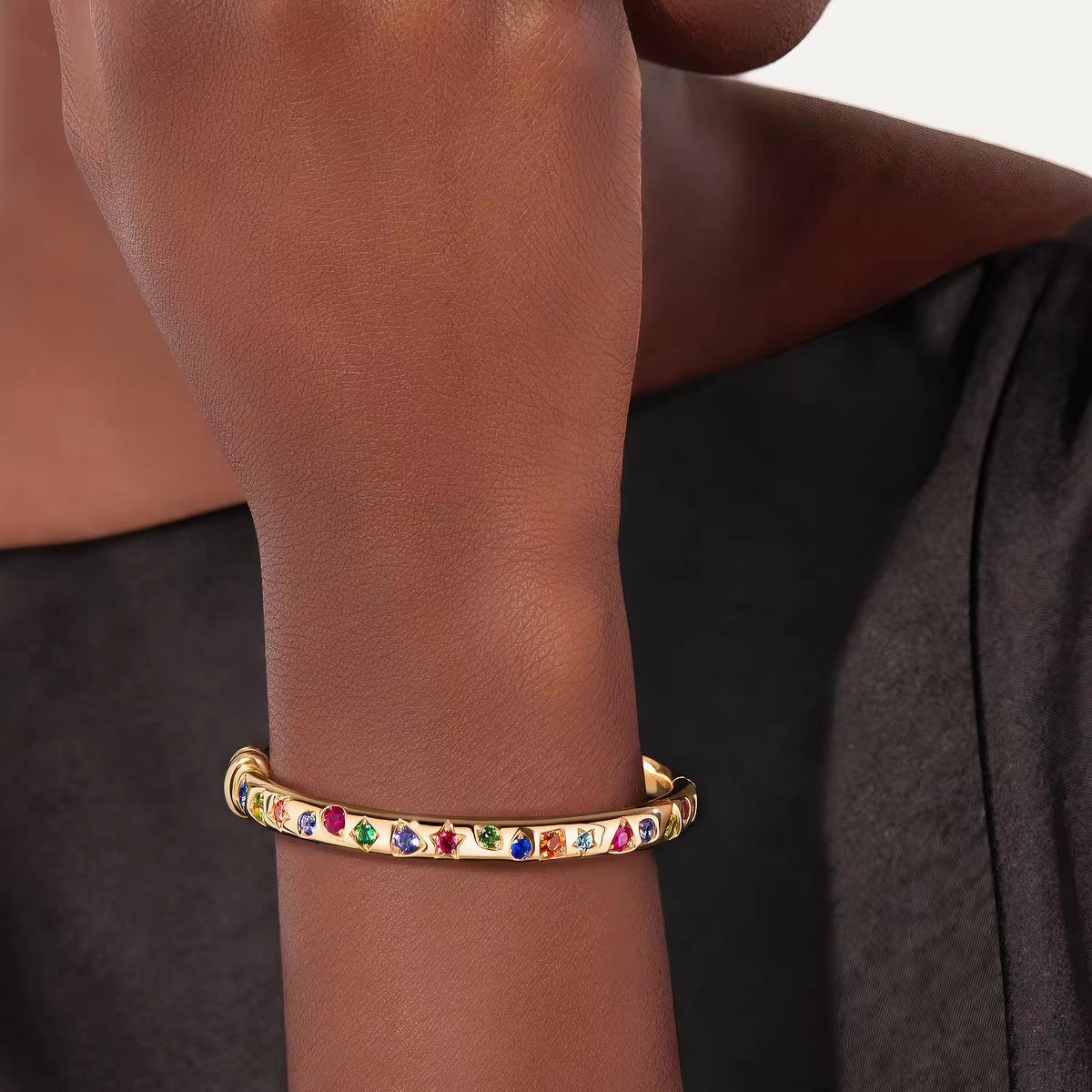 Pomellato Style Multicolor Stone Bangle