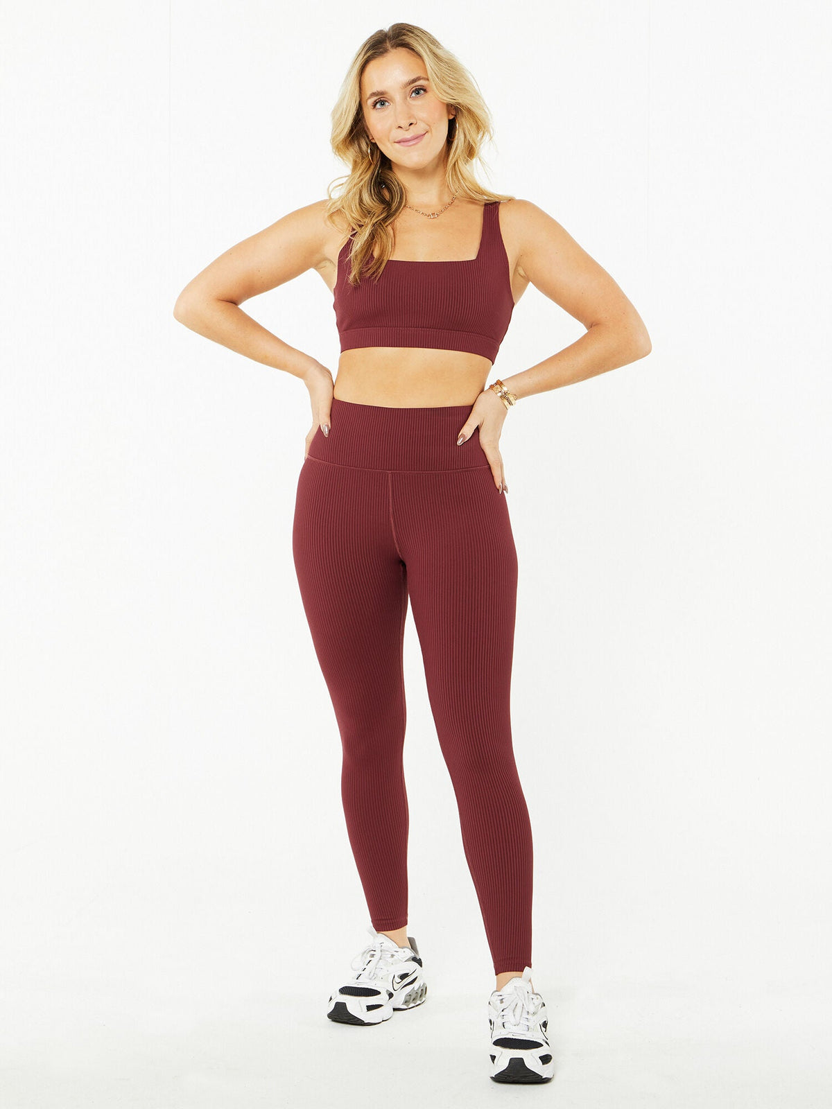 SIDEBAR RIBBED SQUARE NECK BRA