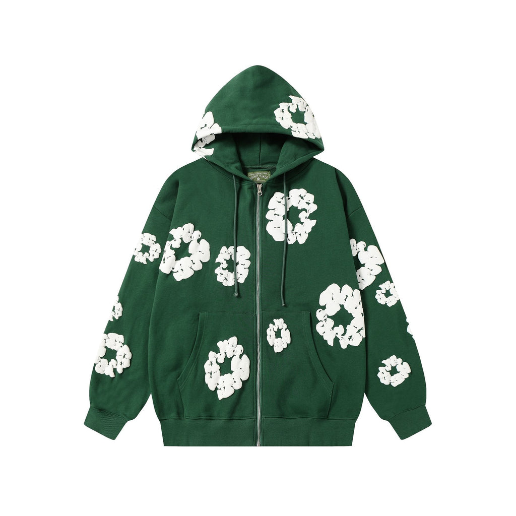 DENIM TEARS Floral Zip Hoodie