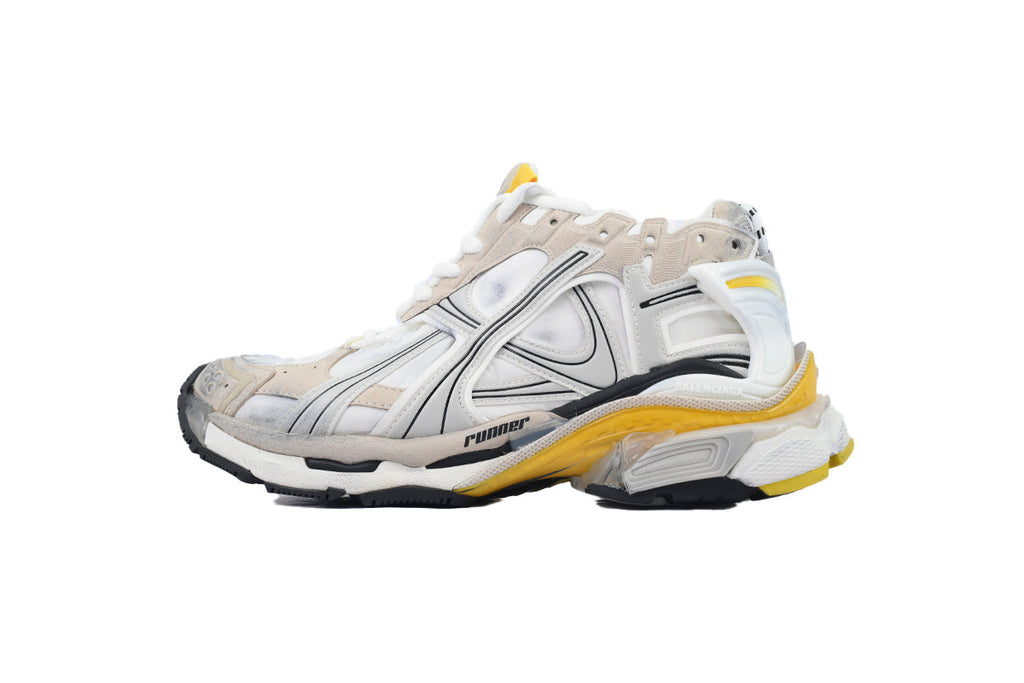 Balenciaga Runner Sneaker White Yellow 772767 W3RNY 9170