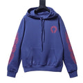 Chrome Hearts Pink Horseshoe Floral Sleeve Pullover Hoodie Blue