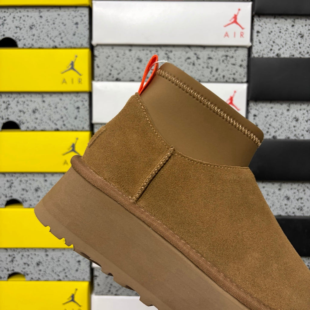 UGG Classic Ultra Mini Platform Boot – Women’s Suede Ankle Boot with Neoprene Collar in Chestnut