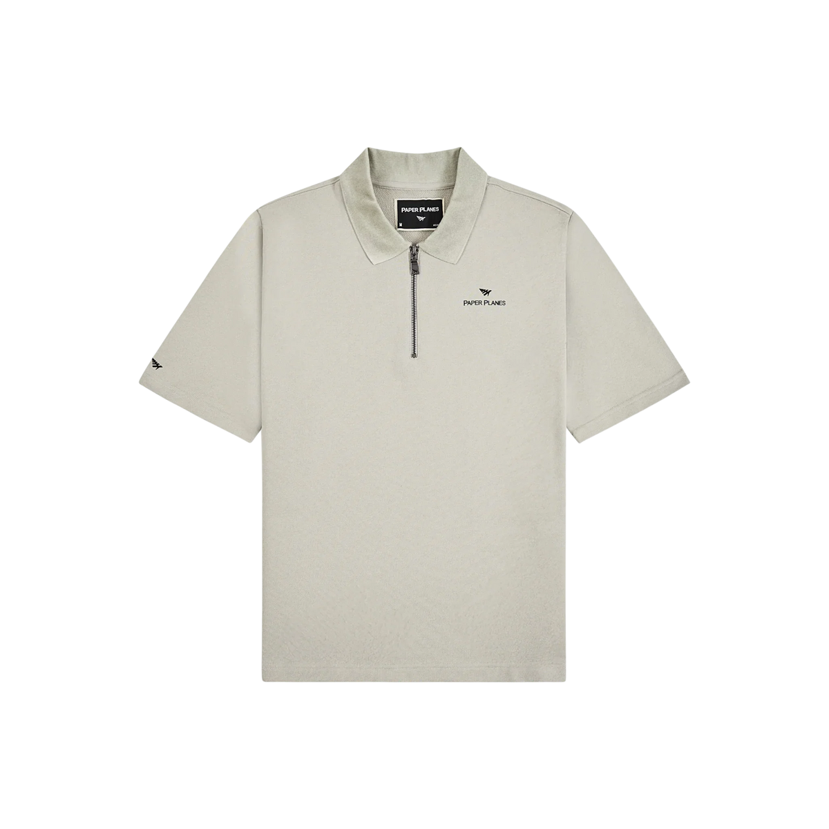 Paper Planes French Terry Script Weld Quarter Zip Polo