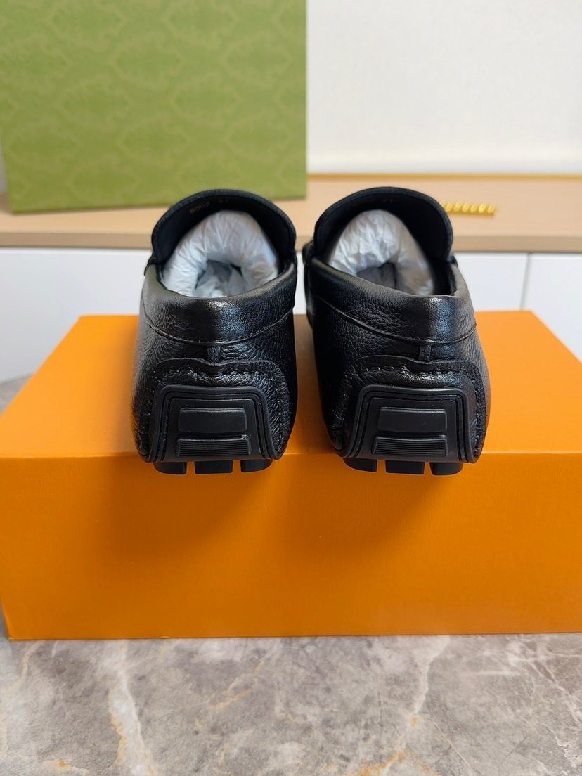 Fendi Black Metal-Hardware Loafers