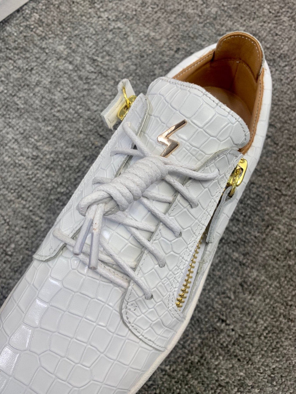 Giuseppe Zanotti White Gold-Accent Sneakers