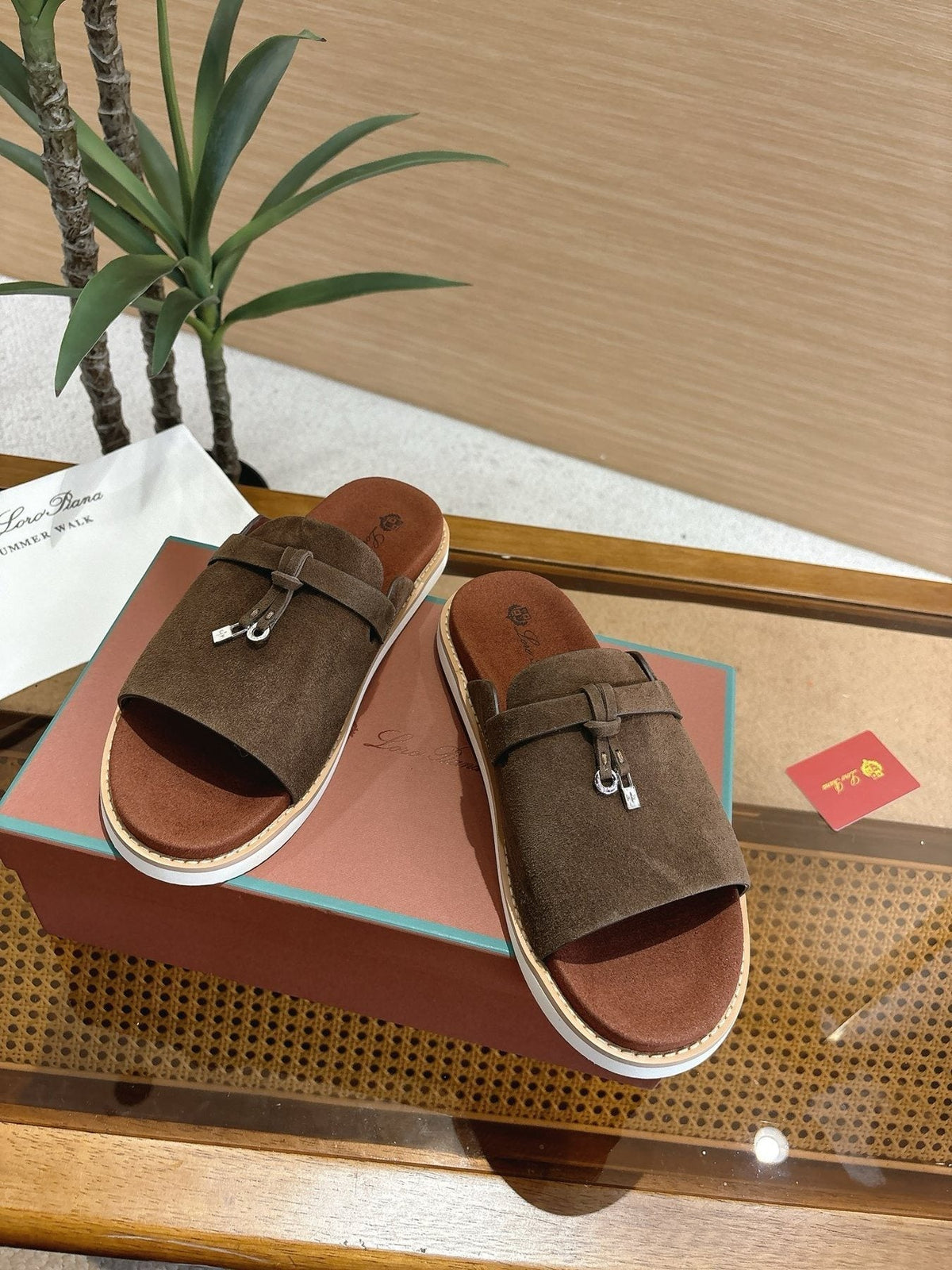 Loro Piana Men's Cross-Strap Mule Sandals