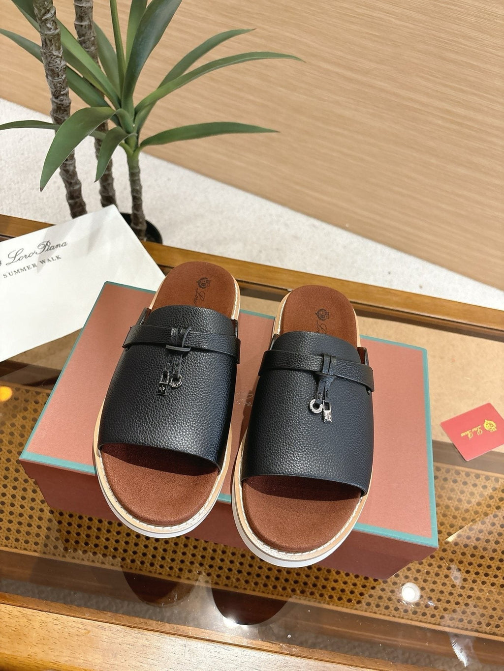 Loro Piana Men's Cross-Strap Mule Sandals