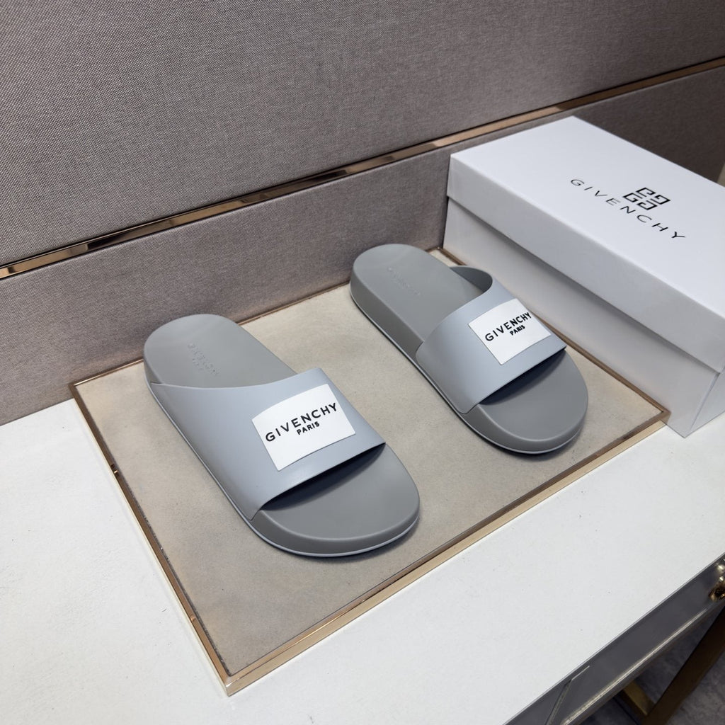 Givenchy Wordmark Patch Slide Sandals