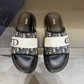 Dior Patterned Strap Slide Sandals - Open Toe
